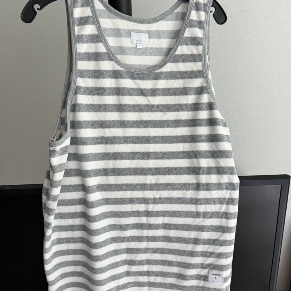 Supreme terry Striped Gray & White Tank Top